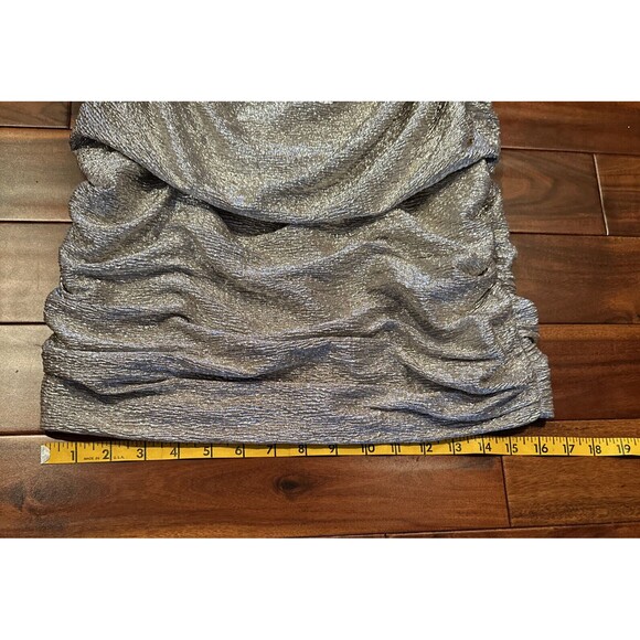 Arden B Vintage Glitter Dress L Large Gold Silver Ruffles Rhinestone Straps - Picture 11 of 16